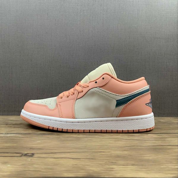 

basketball shoes wmns jumpman 1s low light matter root light madder root/dark teal green colorway leather trainers size 36-46 ship shoebox