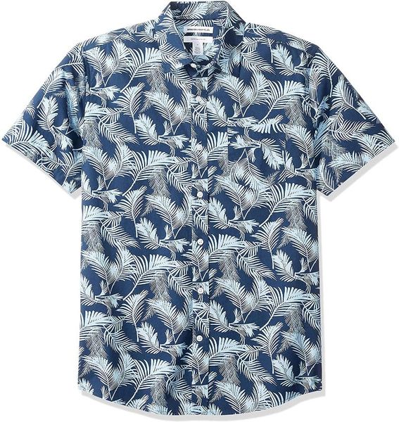 

men's casual shirts regular-fit short-sleeve print shirt short sleeve, White;black
