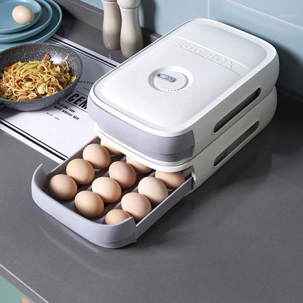 

storage bottles & jars drawer type egg box fresh keeping refrigerator dumpling eggs protect container home kitchen organizer