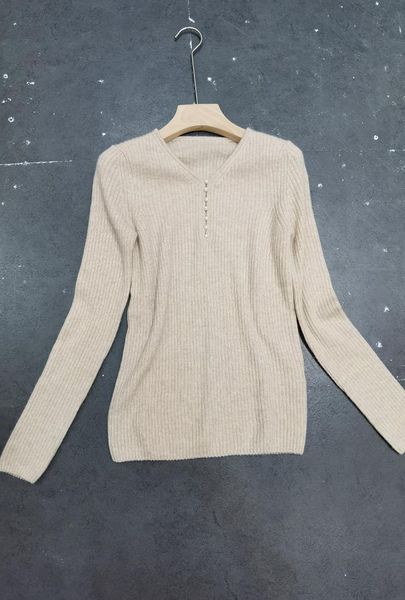 

women's sweaters ladies 2021 fashion long sleeve casual v-neck solid color pearl button cashmere sweater 1221, White;black