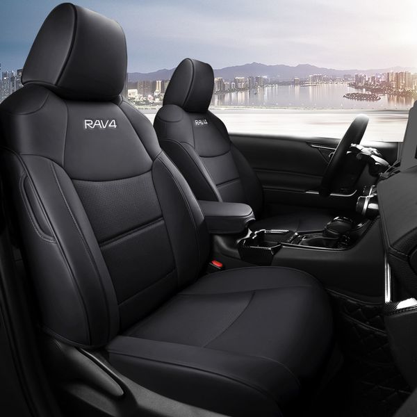 Capas de assento de carro de estilo de design de luxo personalizado para Toyota RAV4 XA50 com fato de couro à prova d'água -Coffee completo -Coffee
