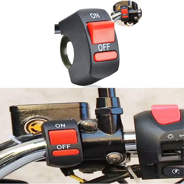 Interruttore di spegnimento del manubrio del motociclo universale Accendi il pulsante ON / OFF Ricambi per motocicli per ATV Motobike Spia per veicoli elettrici DC12V 10A
