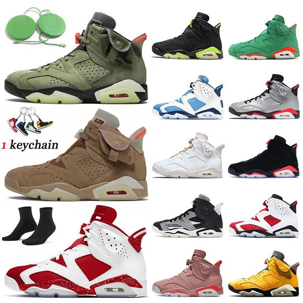 

6s mens basketball shoes jumpman british khaki gold hoops 6 unc carmine hare black infrared electric green sports sneakers size 36-47 red or