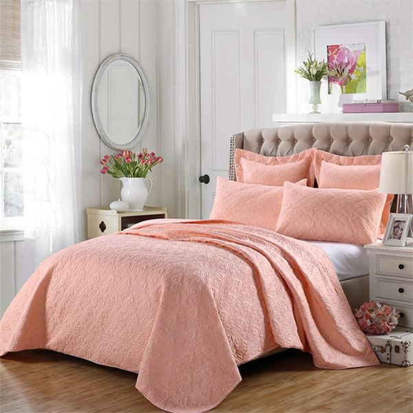 

plain simple three piece cotton bed cover spring and autumn jacket quilt all washable four set