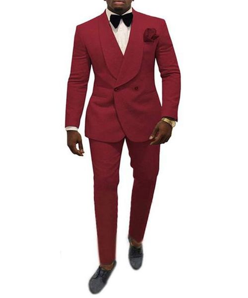 

men's suits & blazers tpsaade 2 buttons double-breasted patterned suit groom tuxedos for wedding shawl lapel two pieces (blazer+pants), White;black