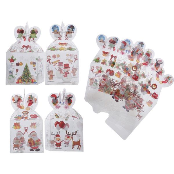 

gift wrap 8pcs transparent handle bags christmas cartoon goody