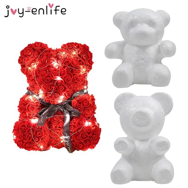 

decorative flowers & wreaths valentine's day gifts white foam bear mold led teddy rose artificial flower for birthday party wedding dec