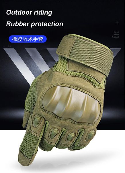 

sports gloves touch screen hard knuckle tactical army military combat outdoor climbing shooting paintball full finger glove, Black