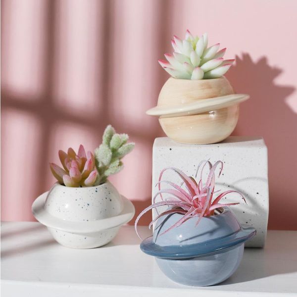 

decorative flowers & wreaths artificial succulents planet ceramic potted plants party home silk flower wedding decoration room decor holiday