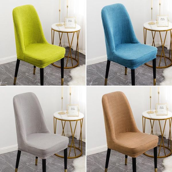 

chair covers solid color thickened curved cover with back polyester home universal elastic dining wedding restaurant seat