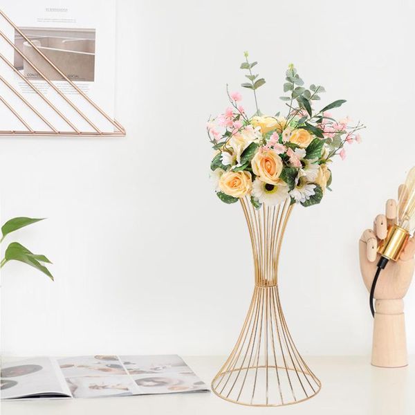 

vases 8 pcs flower nordic decoration home gold frame vase wedding hydroponic pot delicate tablezhl025