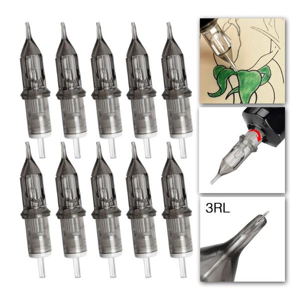 

tattoo needles 10pc disposable sterilized permanent lip eyebrow makeup bayonet motor cartridge stainless steel