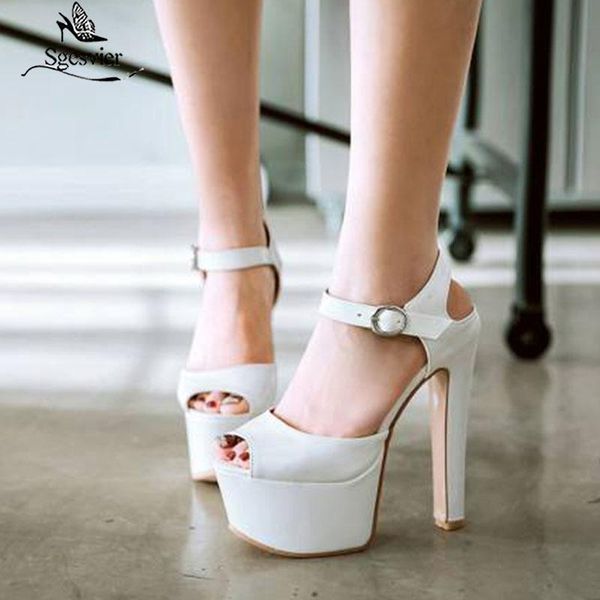 

sandals women super high spike heel woman shoes solid buckle urban fashion size 30-48 sc658, Black