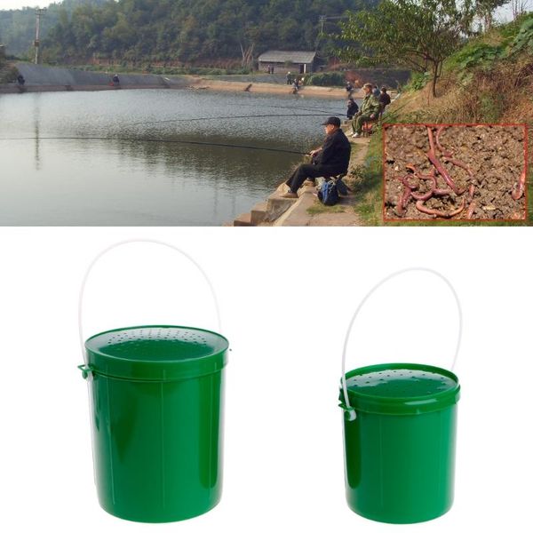 

fishing bait bucket breathable live earthworm maggot worm lures container tackle q22f accessories