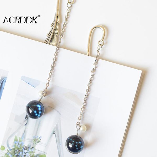 

bookmark metal feather 12 constellation handmade fluorescent pendants perfect gift for book lover reader df