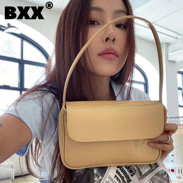 

[bxx] simple pu leather bags for women 2021 summer patent shoulder bag handbags trending luxury hand hs027 cross body
