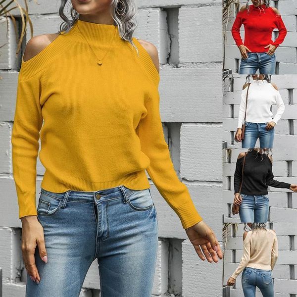 

women's fall off shoulder sweater long sleeve loose pullover knit fashion strong sweaters, White;black