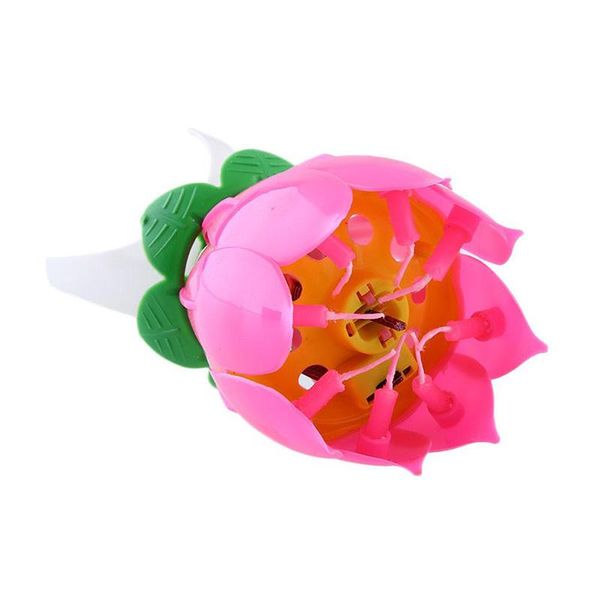 

party decoration joy singing music birthday candle monolayer lotus flowering yg