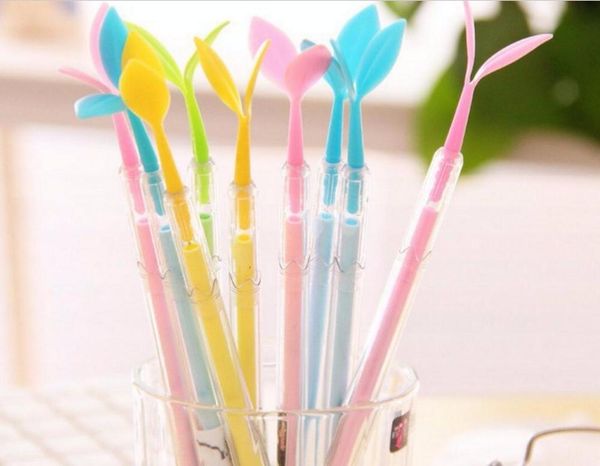 

gel pens cute green bean sprouts ink pen cartoon stationery prize kawaii stydent office writing black neutral 48pc/lot