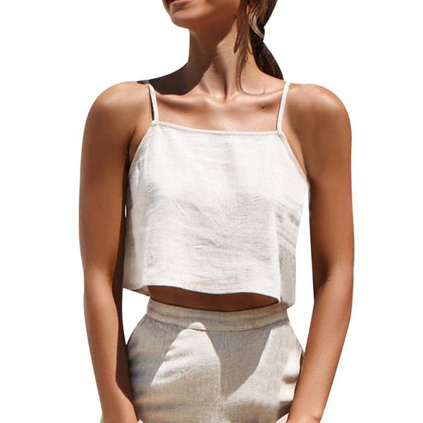 

women's blouses & shirts summer crop 2021 fashion women pure color zipper vest easy clothes cropped female a70, White
