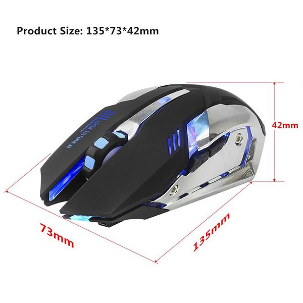 

wireless ergonomic mouse 2.4ghz rechargeable silent optical mice 7 led backlit for pc gaming dom668