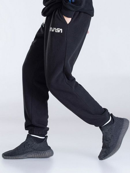 

men letter graphic slant pocket sweatpants x4mc#, Black