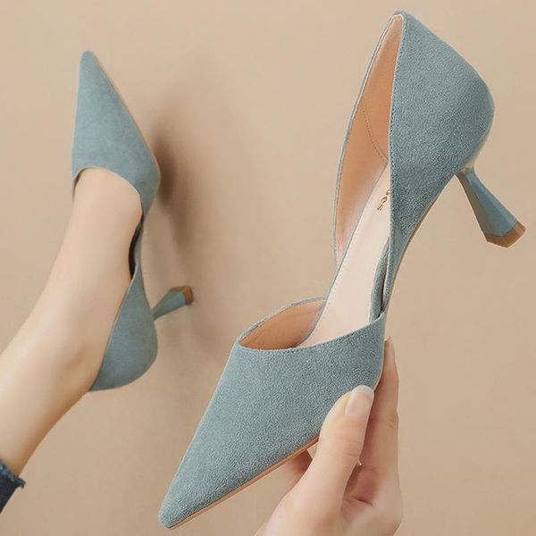 

sandals 2021 summer size 34-40 women 6.5cm high heels low red wine pointed toe lady party valentine bridal shoes, Black