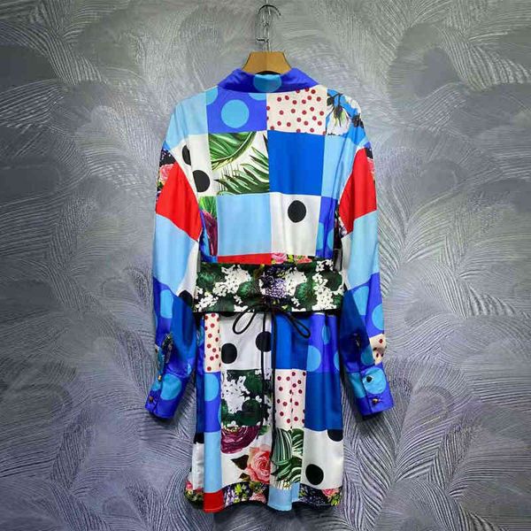 

dress seqinyy blue plaid shirt sicilia style spring summer fashion design dot flowers printing mini beads, Black;gray