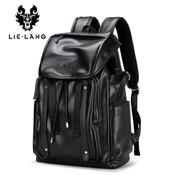 

backpack lielang men leather backpacks anti-theft bags college teenager school bag for 15.6 inch laptop