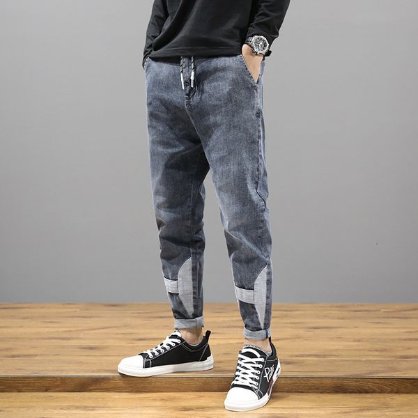 

men's jeans pure color jeans men's straight loose spring and autumn brand casual trousers korean style trend wild wide-leg pants 3, Blue