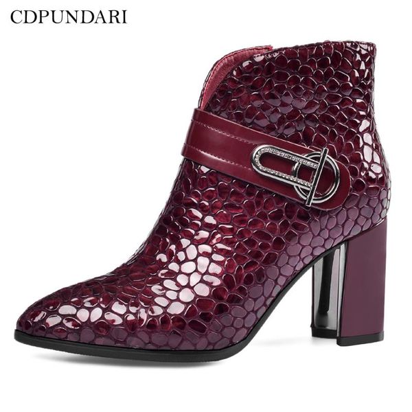 

boots ladies genuine leather ankle for women high heel shoes woman, Black
