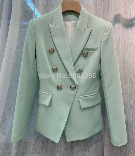 

women's suits & blazers [7evening] - light green blazer woman silver double breasted, White;black