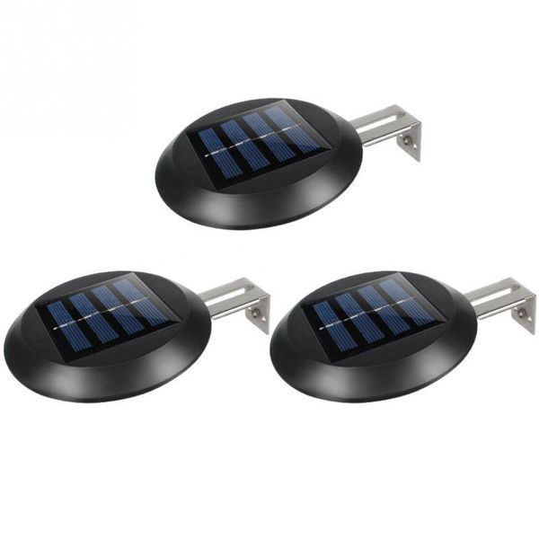 

3pcs/set solar battery powered led lamp wall mount 9 leds grille light sink outdoor lighting yard garden round lamps