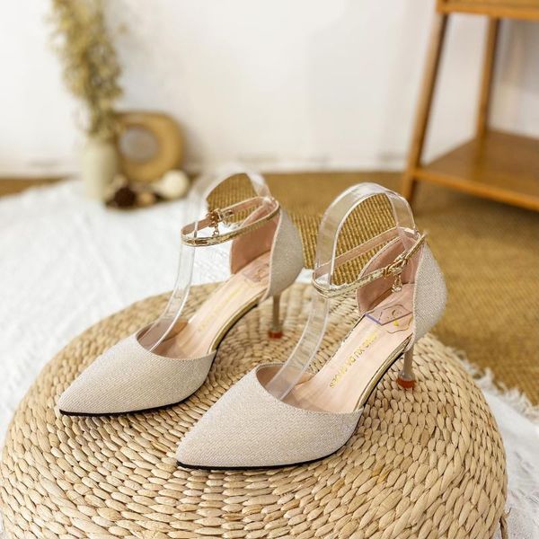 

dress shoes ladies high heels fashion silver wedding stiletto 2021, Black