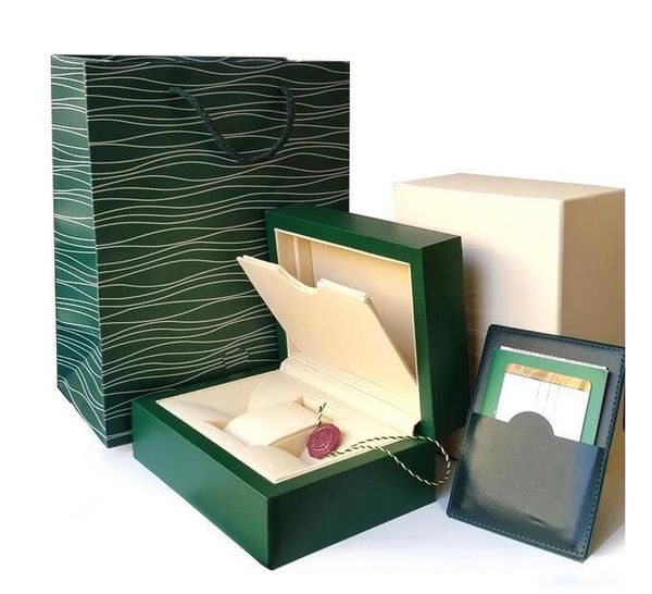 Move2020 Green LuxuryWatch Boxes BR e Fábrica Fornecedor com Caso de Relógio De Madeira Original Papers Carteira Cartão Caixa de Cartão Relógios