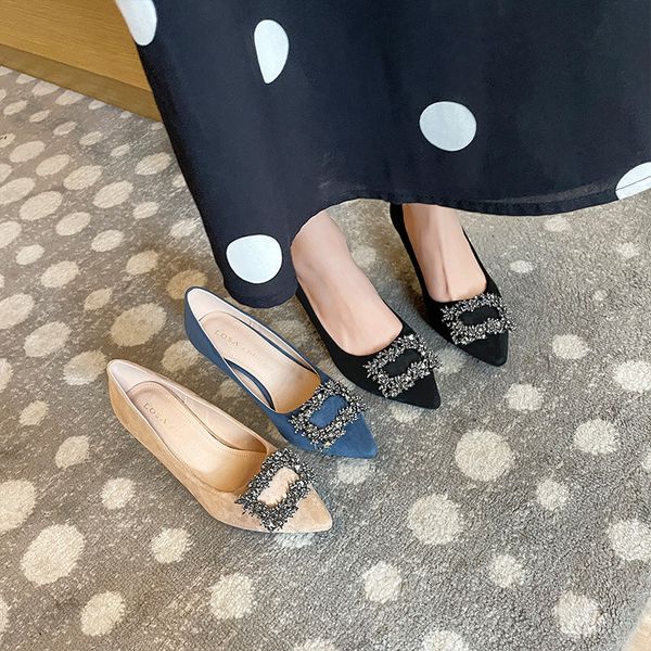 

luxury dress shoes 2021 summer single high heels ned feet wide fat purple fantasy exquisite large women's sho 41-43, Black