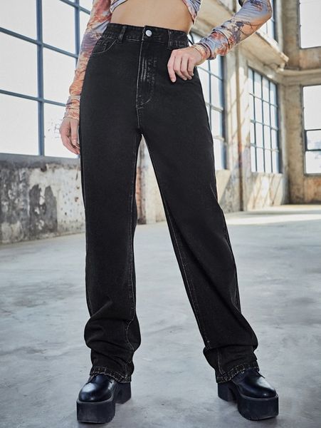 

high waist wide leg jeans j6gu#, Blue