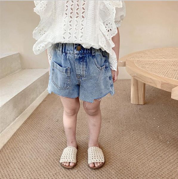 

style girls denim shorts summer cotton fashion kids 1-6 years ye444, Black