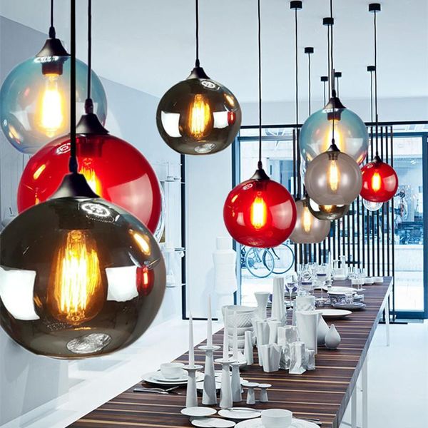 

nordic led glass ball light fixtures hanging lights lustre pendente pendant kitchen dining room living lamps