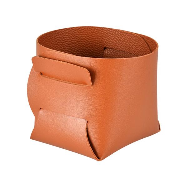 

storage bags desk organizer pu piece leather bin jewelry pen container soft open pencil multicolor decorative case home bedroom