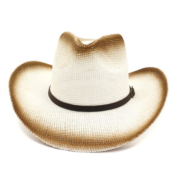 

caps west cowboy style straw hat outdoor beach hood sunshade new paint cowbat cap suncap pxmzm013 white brown, Blue;gray