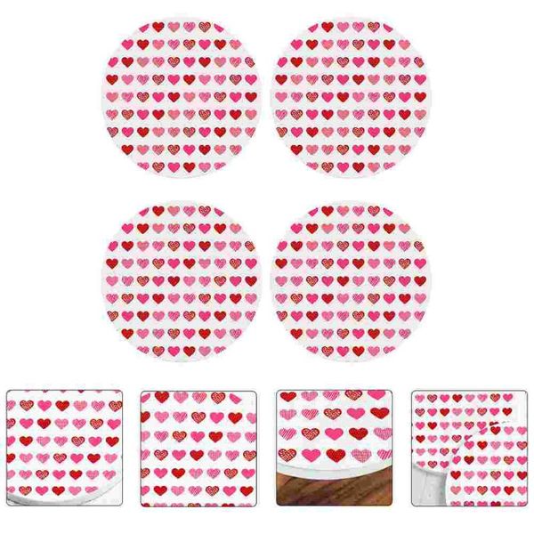 

mats & pads 4pcs valentine's day cup multi-function coasters delicate