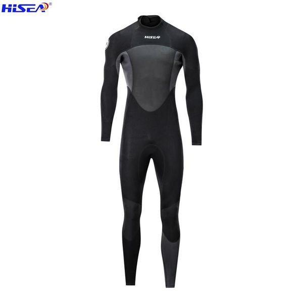 

one-piece suits hisea 1.5 mm men neoprene dark wetsuit stitching surf fitted diving equipment jellyfish clothing long sleeved one piece