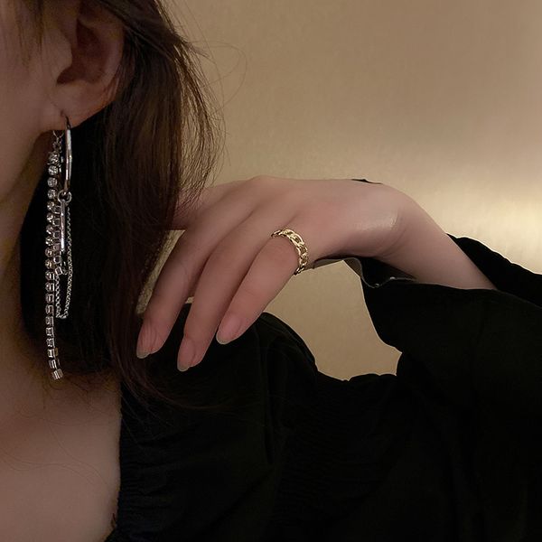 

chain lug wedding earrings natural diamond earrings set luxury set dinner style earrings for women fashion diamond wedding bridal jewelry, Black