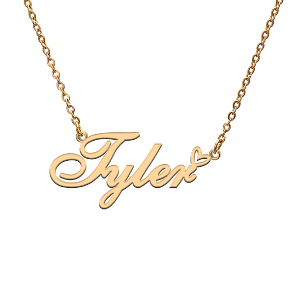 

charms god with love heart personalized character necklace name tyler for friend jewelry gift, Bronze;silver