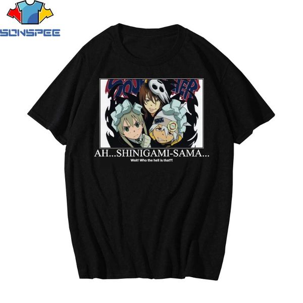 

men's t-shirts sonspee japanese anime soul eater t shirt summer black clothing thin cotton graphic fun short-sleeved harajuku mens, White;black