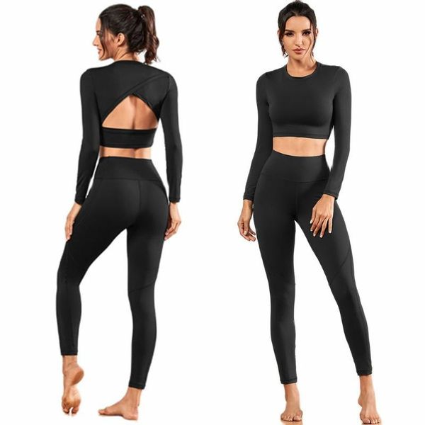 

yoga outfit sets women gym clothes workout sportswear fitness bodybuilding leggings running long pants suits 2-piece set