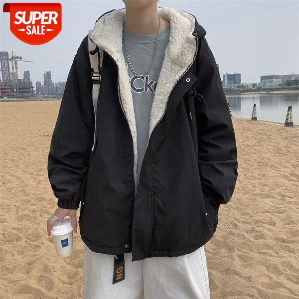 

thick lamb wool couple jacket men's padded korean style trendy #wa4i, Black;brown