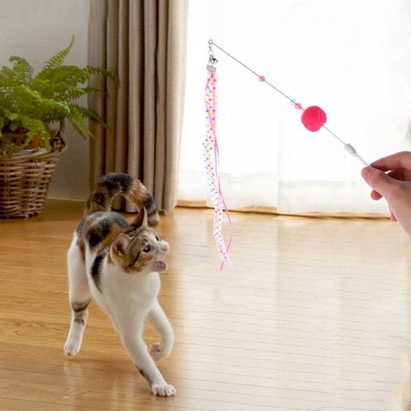 

cat toys 1 set of 3pcs professional pet cats play teaser stick lovely plush