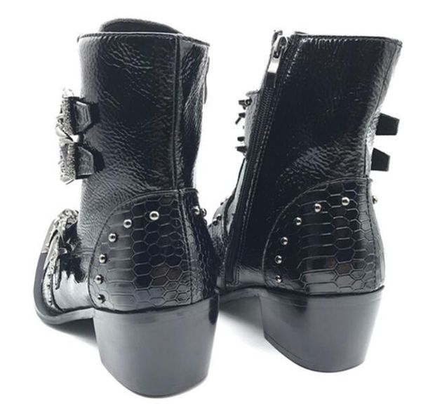 

boot keve genuine autumn snow slipper to men's shoes apartments cowboy boots, Black